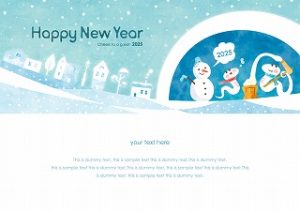 年賀状 雪だるま